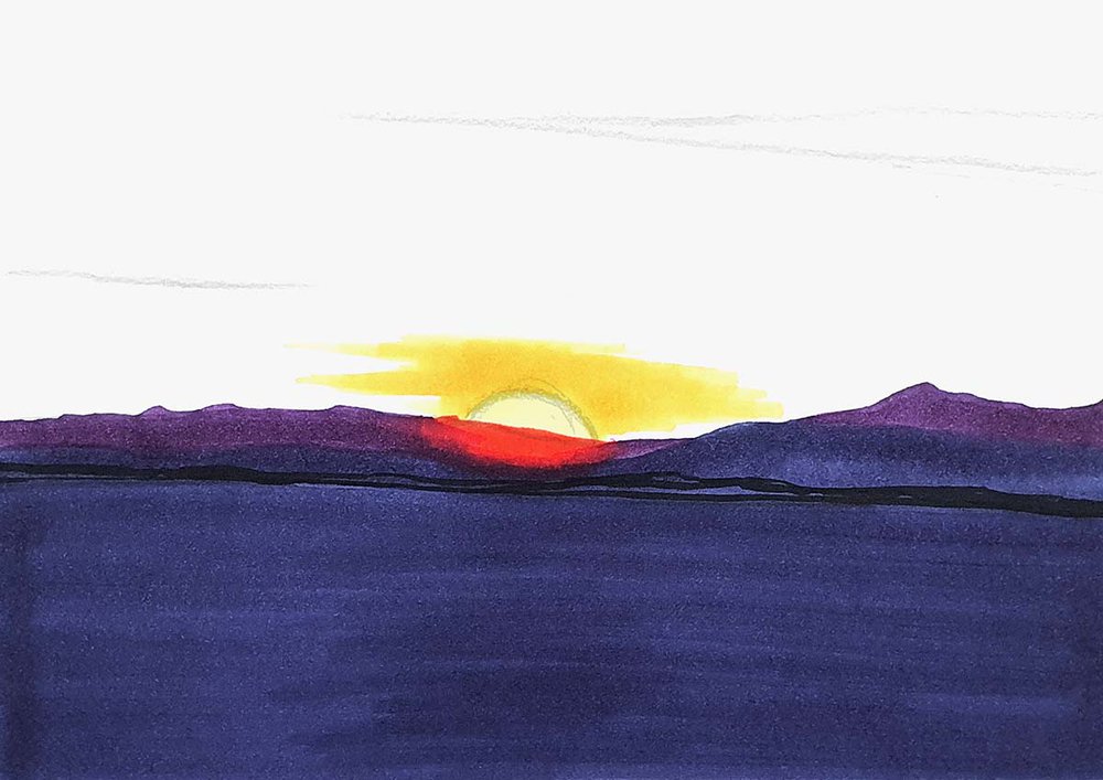 How To Draw A Sunset - Easy Step-By-Step Tutorial